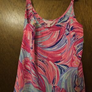 Lilly Pulitzer Pink Multicolor Scoop-Neck Printed Tank